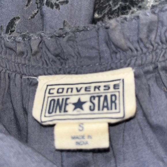 Converse Blue Gray Floral Sleeveless Midi Skater Dress - Size Small - Picture 5 of 7